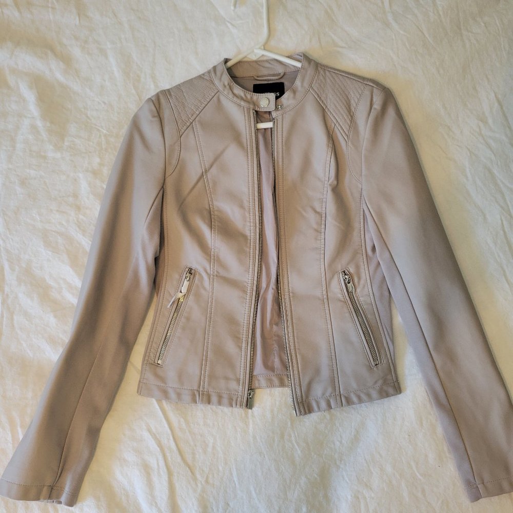 XS NWT Express Leather Jacket with Nice Stitching and Zipper Details